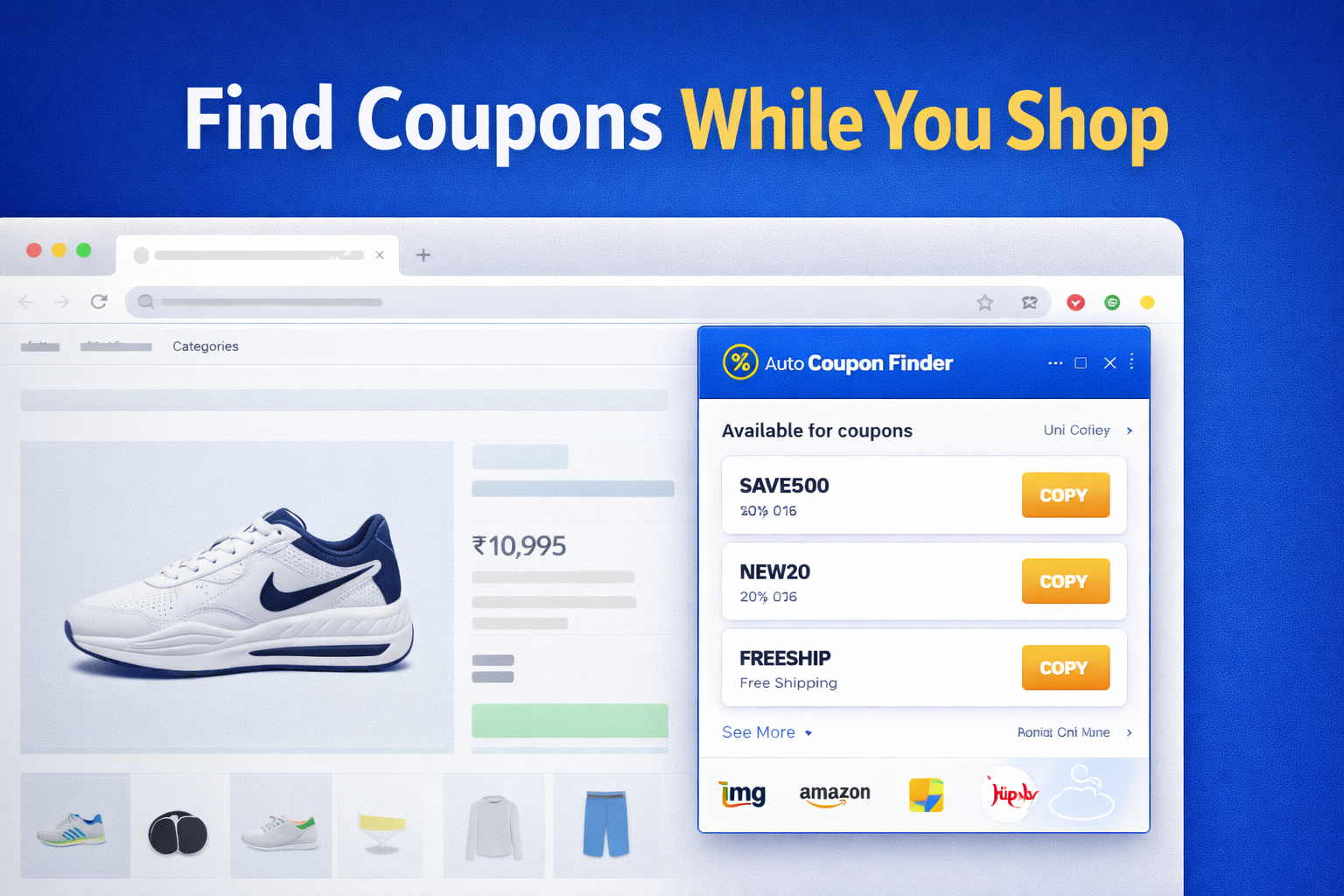 Best Coupons India automatically testing promo codes at checkout