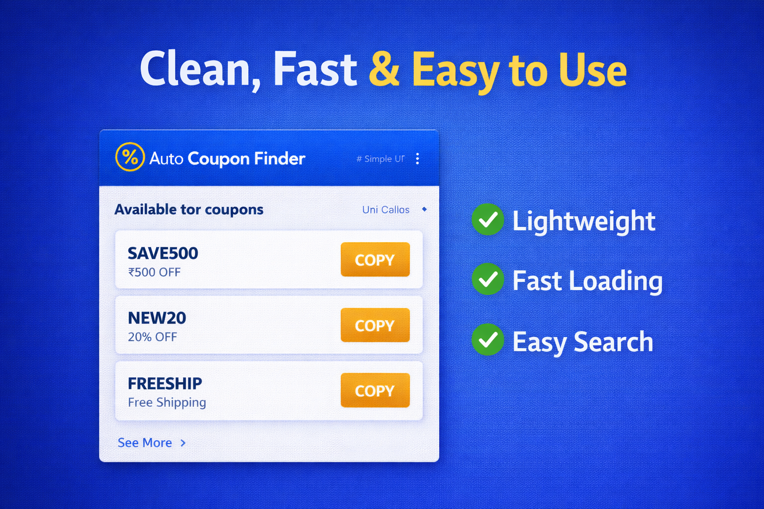 Viewing list of available coupons and exclusive deals for Indian e-commerce stores